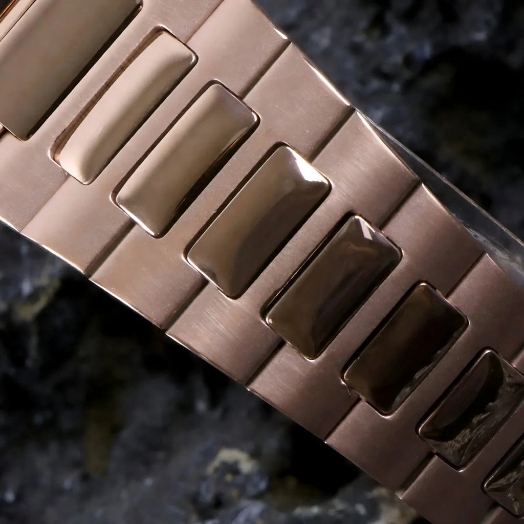 Seiko Mod Nautilus Open Heart - Rosegold - Automatik - Wasserdicht - Neu