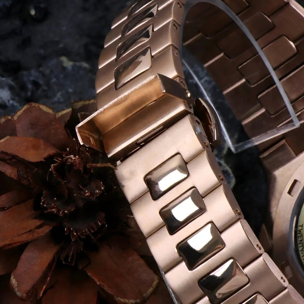 Seiko Mod Nautilus Open Heart - Rosegold - Automatik - Wasserdicht - Neu